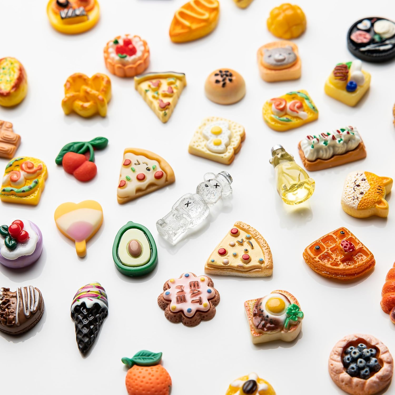 Slime Charms Food Cute Set - Mixed Lot Assorted Food Resin Flatback Cute Sets for DIY Crafts Making,Decorations,Scrapbooking,Embellishments,Hair Clip 80Pcs image number 6