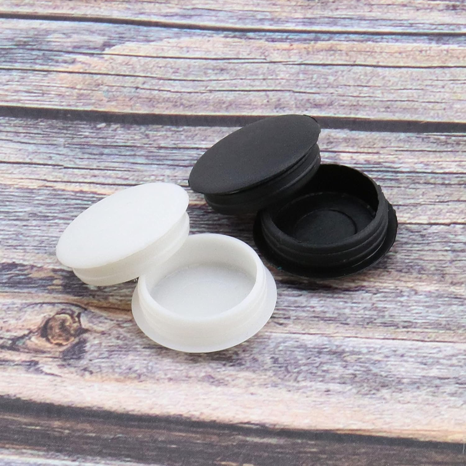 SING F LTD 80Pcs 20Mm Hole Plugs for Technical Holes Blinding with the round Section Interiors Equipping Furniture Plastic Blanking Inserts Masking Finishing Black White image number 6
