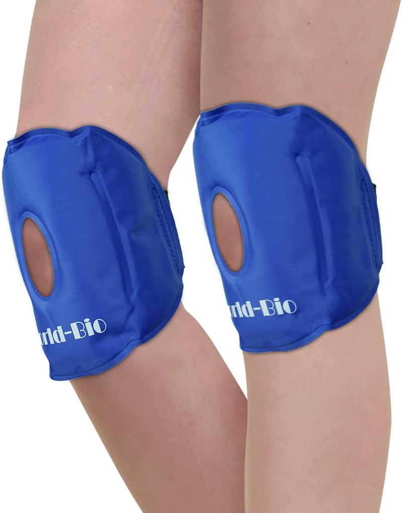 WORLD-BIO Knee Ice Packs for Injuries Reusable Gel Ice Pack for Knee Replacement, 2 Ice Wrap Cold Compression for Knee Pain Relief, Post-Surgery Recovery, Contusion, Sprains, Inflammation, 9.8" X 6.5" image number 6