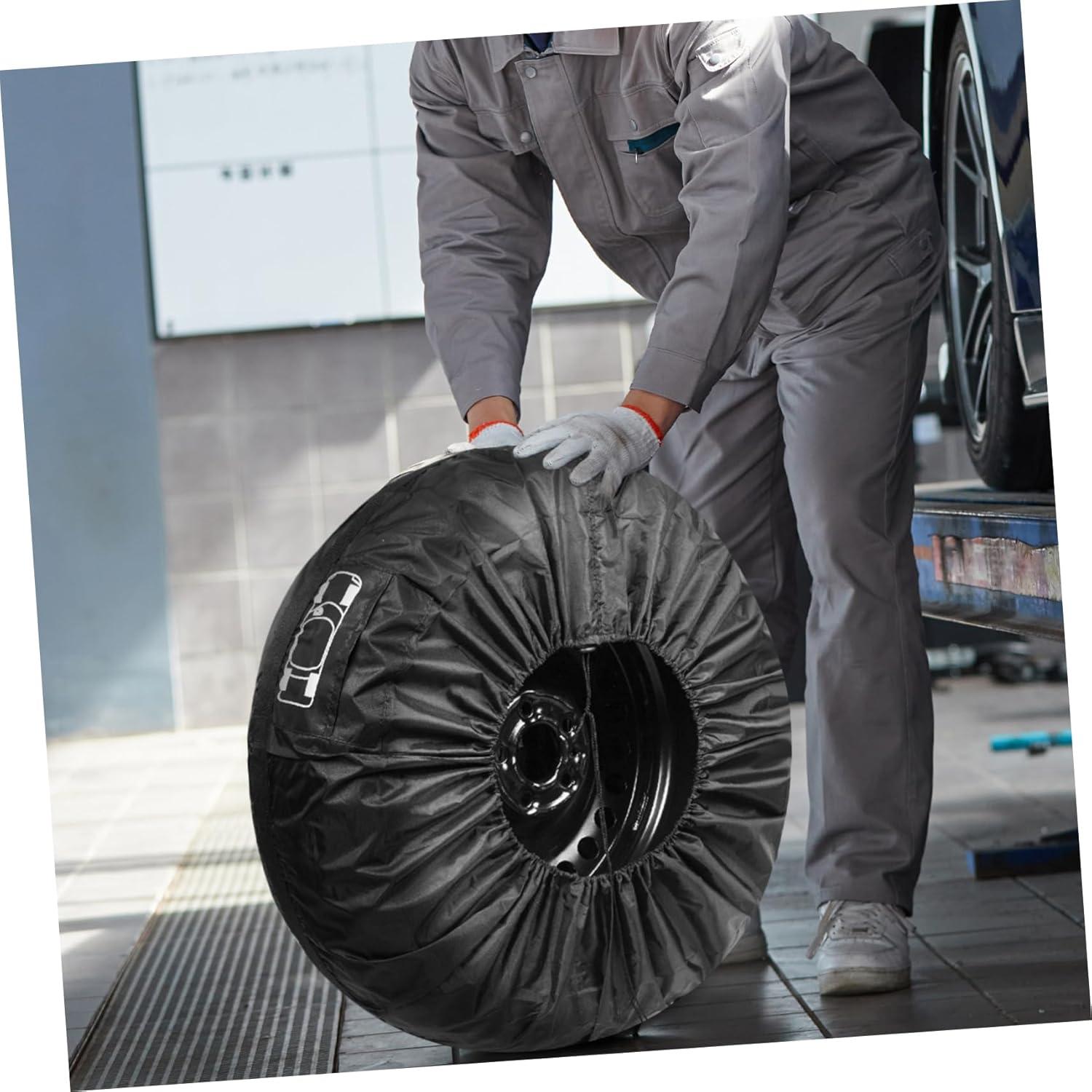 GLEAVI 4Pcs Spare Tire Cover for Cars Automotive Tire Protector Wide Compatibility Sunlight and Wear Resistant Polyester Easy Storage Design image number 4