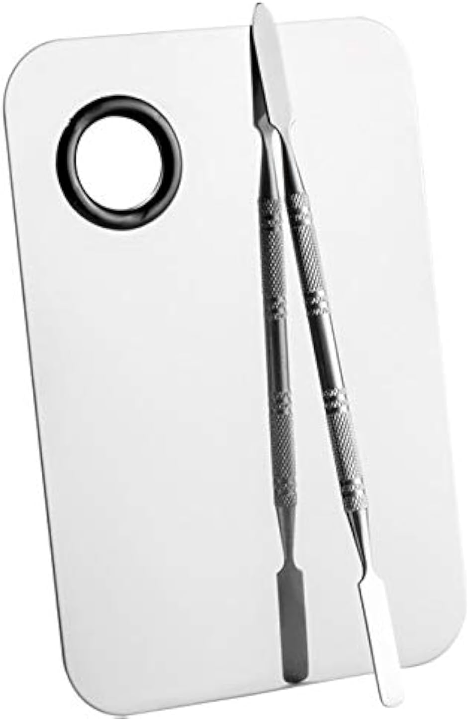 Professional Pro Stainless Steel Makeup Palette Cosmetic Palette with Spatula Tool Makeup Art Tool for Nail Art Eye Shadow Eyelash Makeup Professional Pigment Blending（6''X4'' Sliver） image number 5