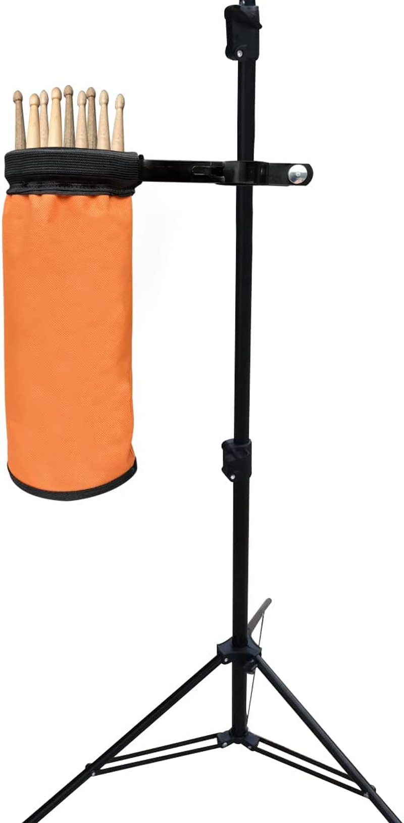Drumstick Container Bag, Drum Stick Holder Drumstick Nylon Bag for Drum Set Clamp on Stick Holder Bag Container(Black)