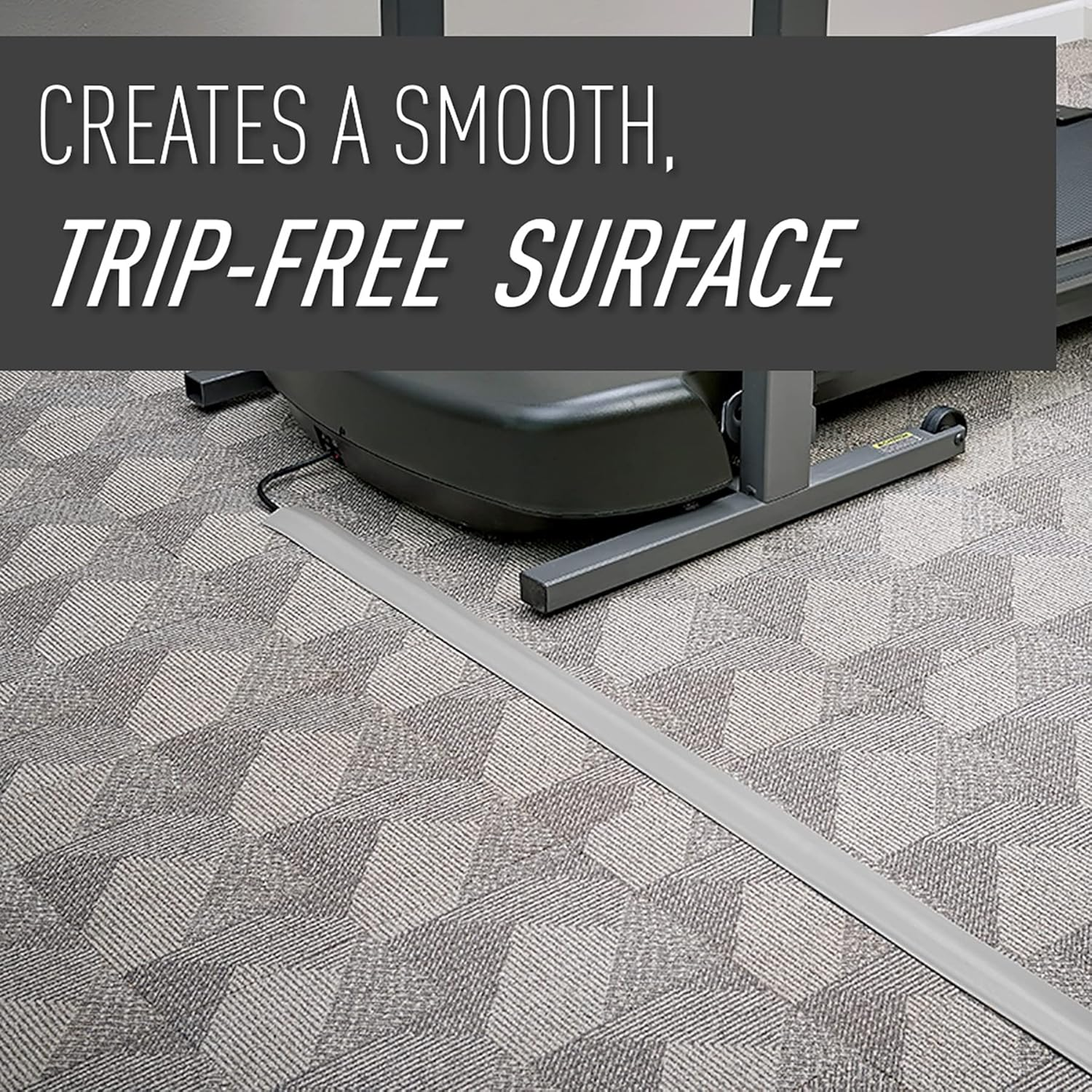 Wiremold Floor Cord Management Kit, Corduct, Cord Protector, Wire Organizer and Hider, Rubber Cable Cover and Concealer, Gray, 5 Feet, CDG-5 image number 4