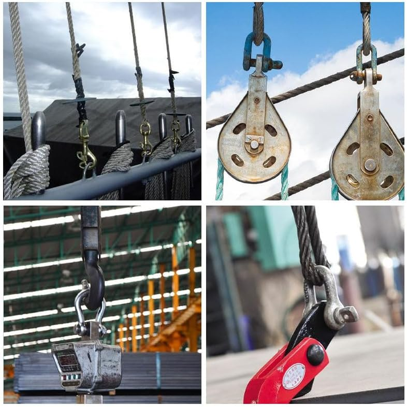 4Mm D Ring Shackles M4-304 Stainless Steel Heavy Duty Safety Lock, D-Shape Bow Shackle for Chains/Wire Rope/Lifting, Marine & Outdoor Use (Pack of 8) image number 1