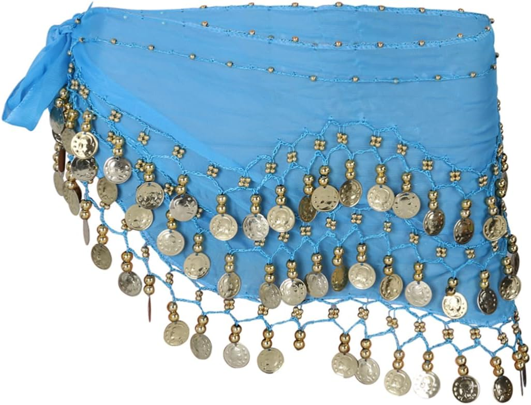 Toddmomy Gold Skirt Woman Belts for Dresses Black Mesh Top Hip Scarf Pirate Costume Women Skirt Triangle Dance Skirt Sequins Clothing Leather Skirt Fringe Skirt White Generation Belly Scarf image number 5