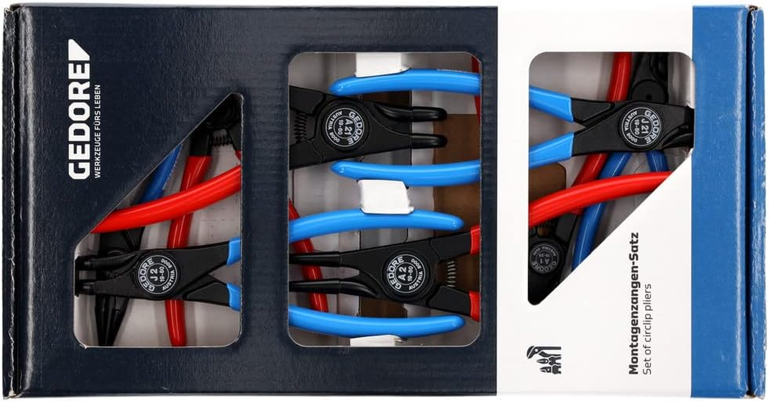 Gedore Straight and 90 Degree Angled Tips Circlip Pliers 8-Pieces Set image number 1