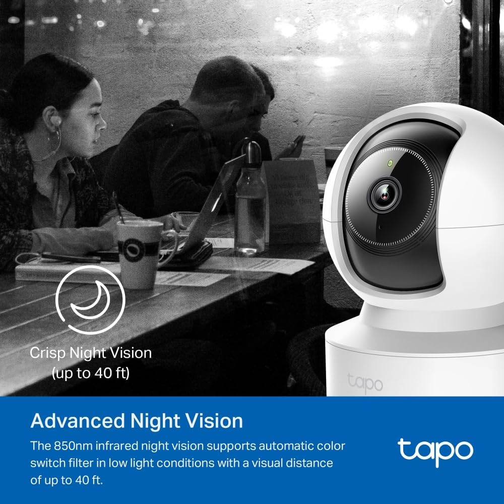 Tapo C222 Surveillance Camera, 360 Degrees Horizontal, Pan and Tilt, Night Vision, Microsd up to 512GB, Alexa, Google Assistant image number 4