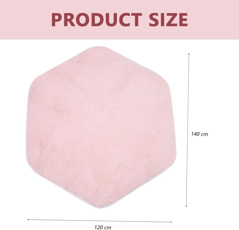 Hexagon Play Tent Rug for Boys & Girls &ndash; Soft Crawling Mat Cushion for Nursery, Playroom or Playhouse, Plush Floor Carpet for Kids Room image number 4