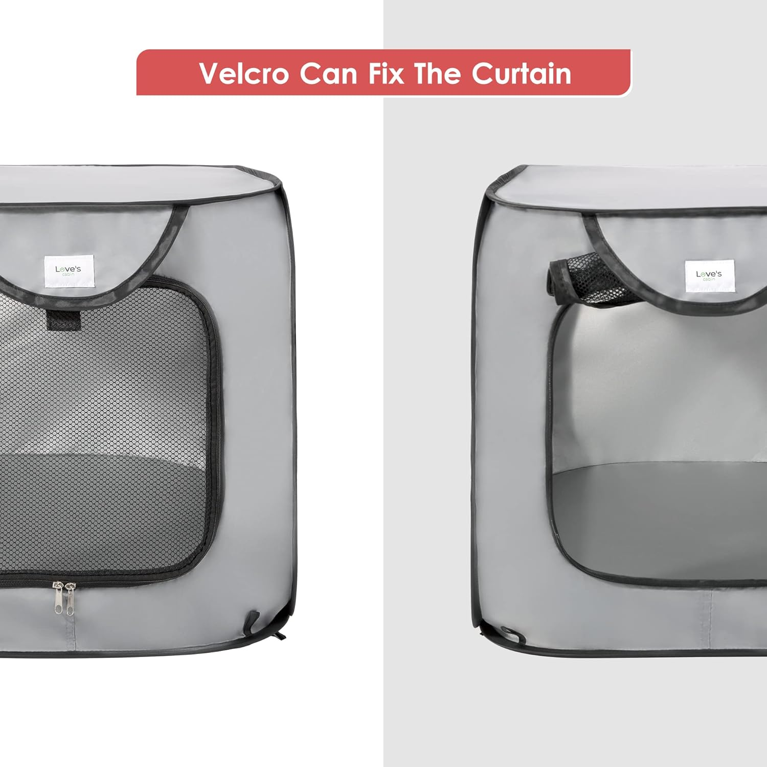 Love'S Cabin 36In Portable Large Dog Bed - Pop up Dog Kennel, Indoor Outdoor Crate for Pets, Portable Car Seat Kennel, Cat Bed Collection, Grey image number 2