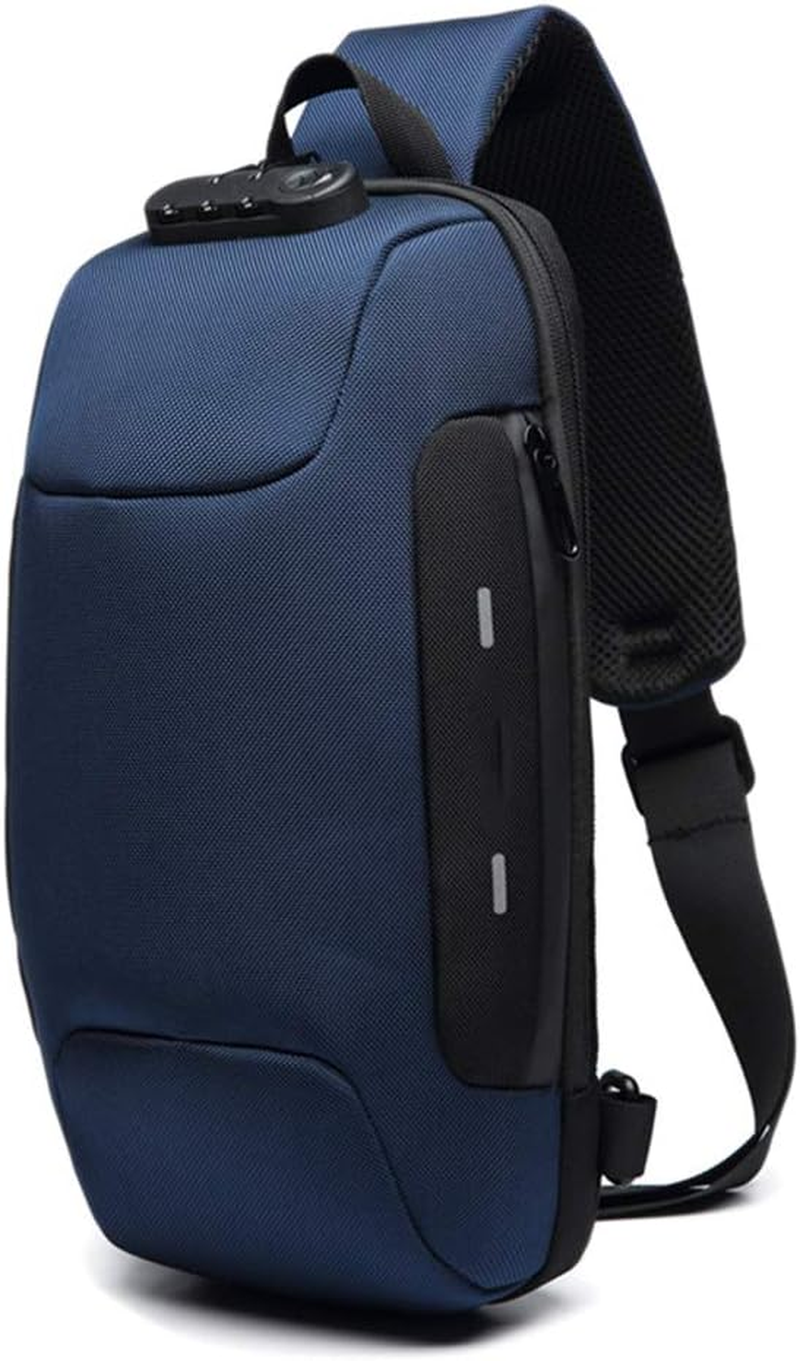 Anti-Theft Backpack with 3-Digit Lock Shoulder Bag Waterproof for Mobile Phone Travel/429 (Color : Blue) image number 5