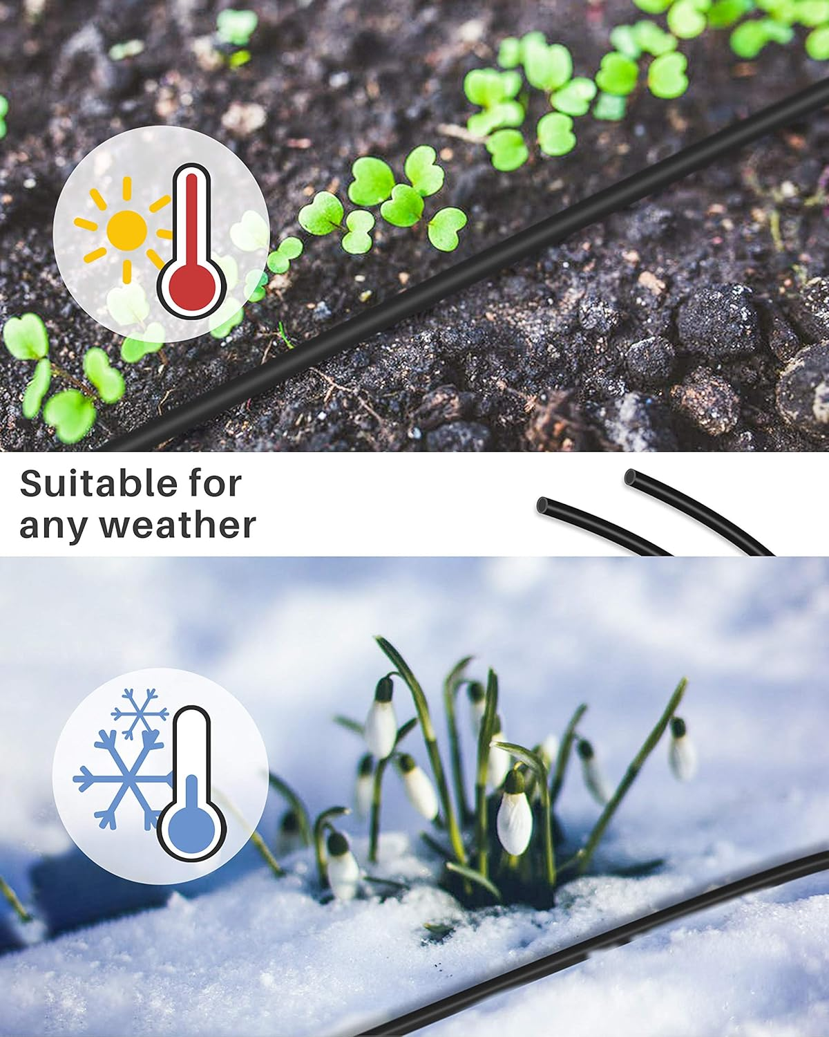 Mohern Drip Irrigation Tubing, 100 Feet 1/4 Inch Drip Line Irrigation Hose with 20 Pcs Drip Irrigation Parts, Drip Irrigation Kit By image number 5