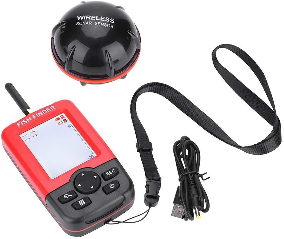 Fishfinder, 100M Wireless Sonar Sensor Fishfinder Echo Sounder Fish Finder with White LED Backlight Portable Sonar Fishfinder Tackle Accessory for Fishing/Ice Fishing/Kayak Fishing image number 5