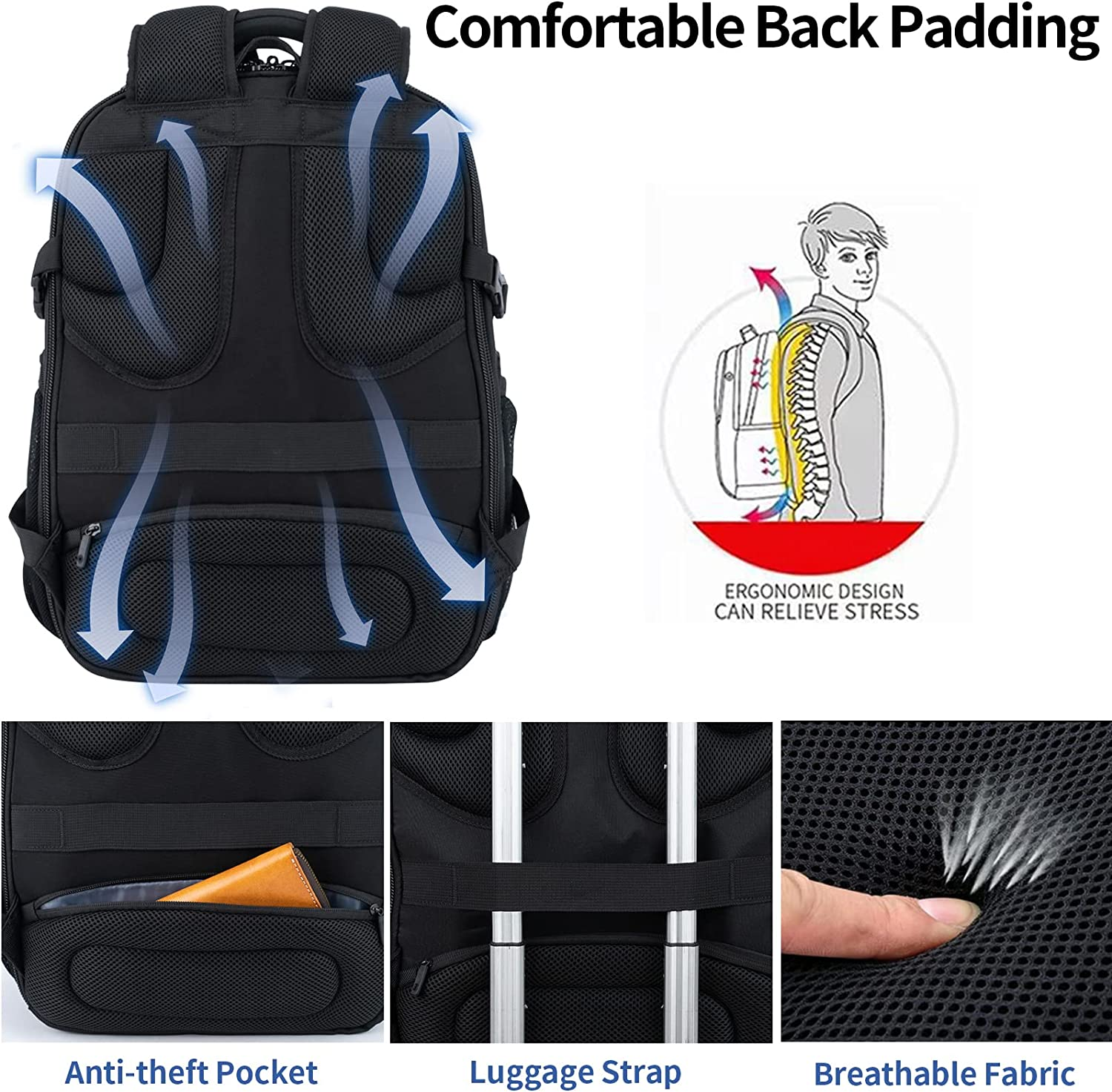 VANKEAN 17.3'' Travel Laptop Backpack image number 4