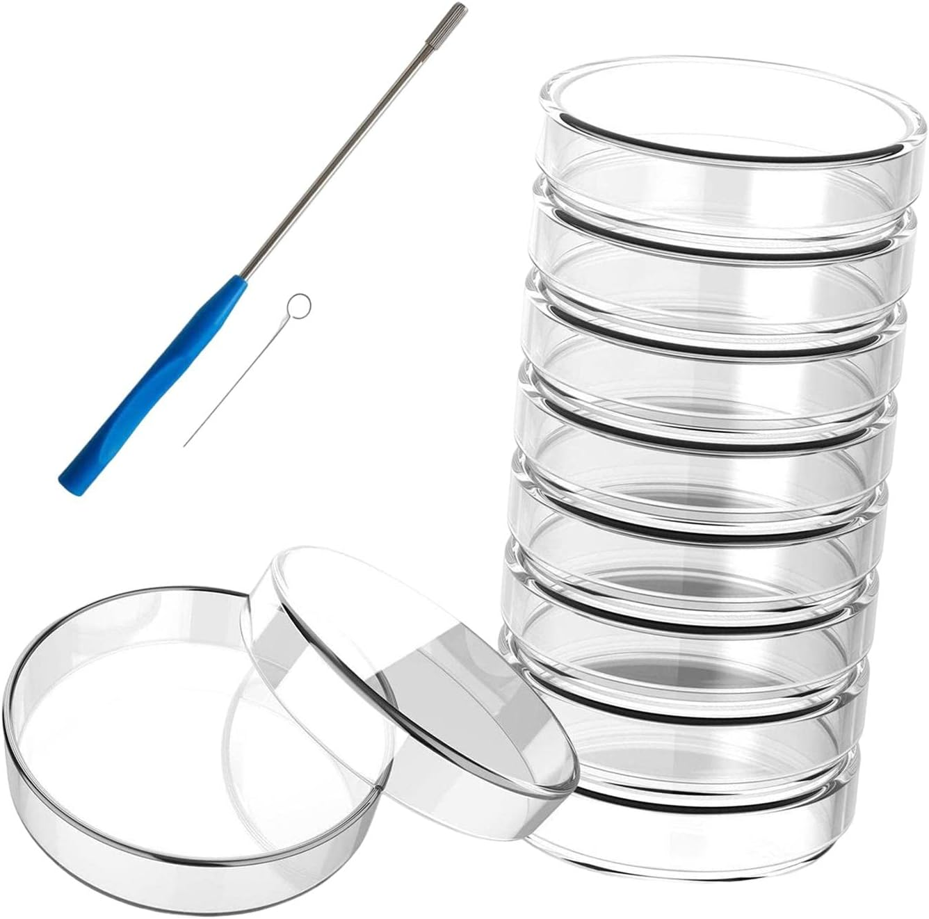 10X High Borosilicate Glass Petri Dishes with Lids Culture Dishes Easy to Observe Smooth Edge Stability Petri Plates for School Accessories, 90Mm image number 6