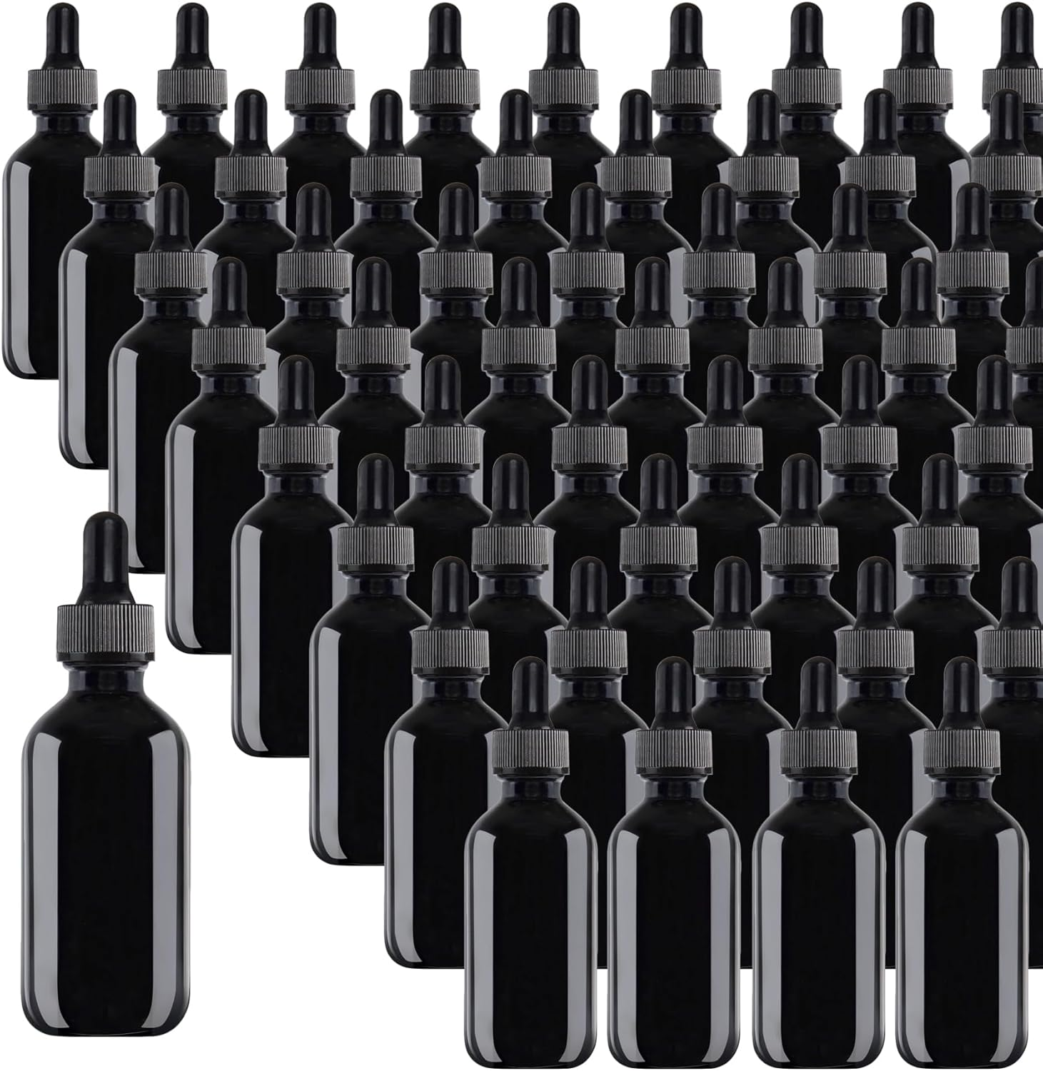 Easeen 48 Pack 1Oz Glass Dropper Bottles, Green Eye Dropper Bottles with Glass Droppers for Essential Oils, Perfumes (30Ml, Green)