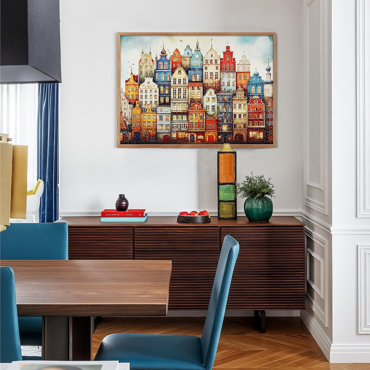 MISITU 1000 Pieces Jigsaw Puzzles for Adults Teens Challenging Difficult Puzzles Impossible Jigsaw Puzzles Art Craft Puzzles Games Toys Gifts Colorful Castle House Jigsaw Puzzles 28 X 20 Inch image number 4