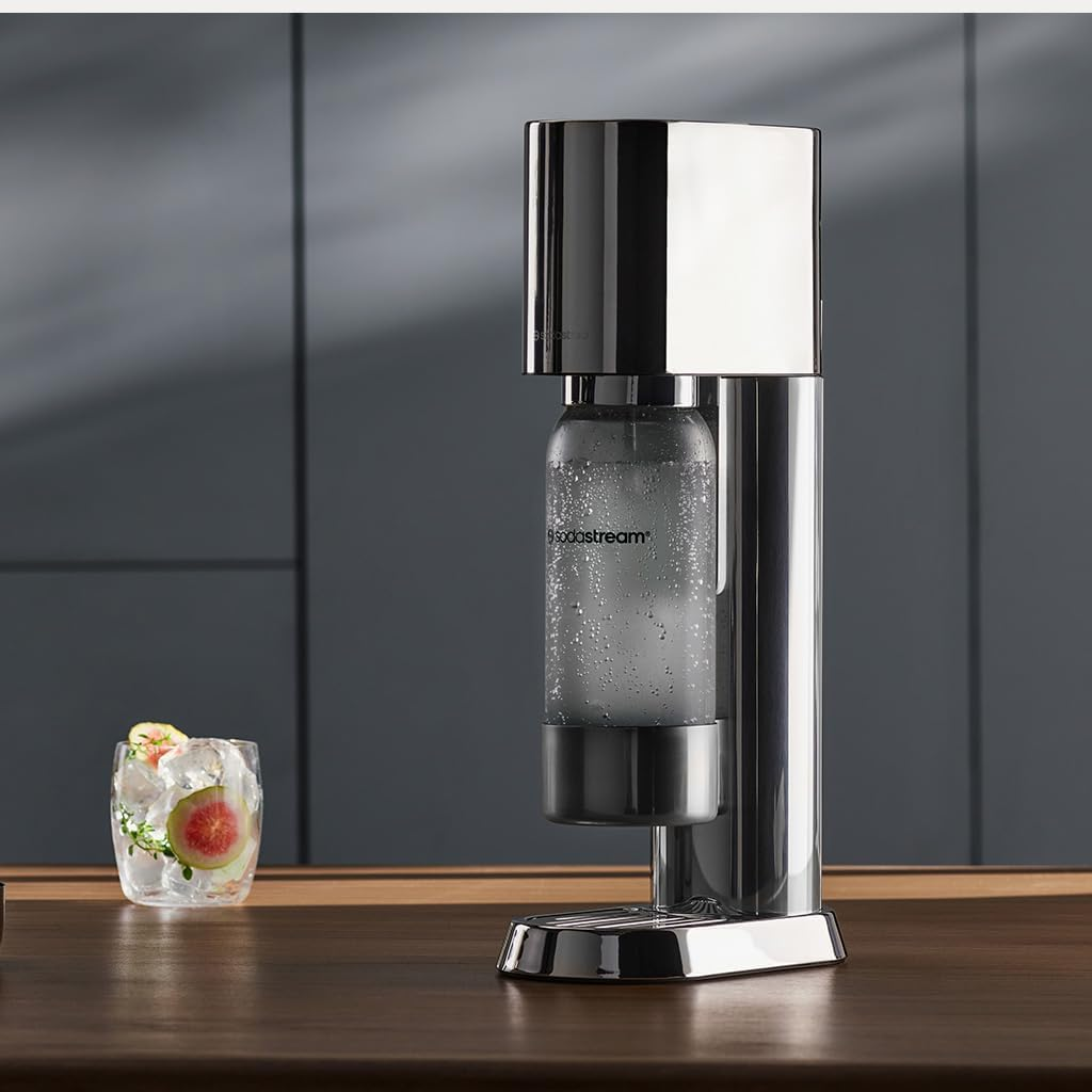 Sodastream - Enso Stainless Steel Sparkling Drink Maker | the Harmony of Form and Function | Quick Connect CO2 | Eco-Friendly Reusable Bottle | Stylish Kitchen Appliance - Sand image number 4