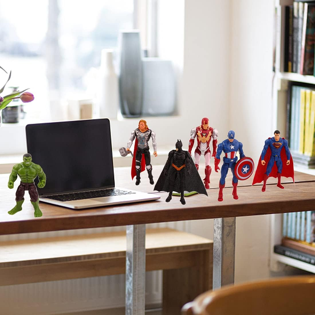 DIOTTI 6 Pieces Mini Superhero Avengers Cake Toppers - Kids Birthday Cake Decoration - Multicolored image number 2