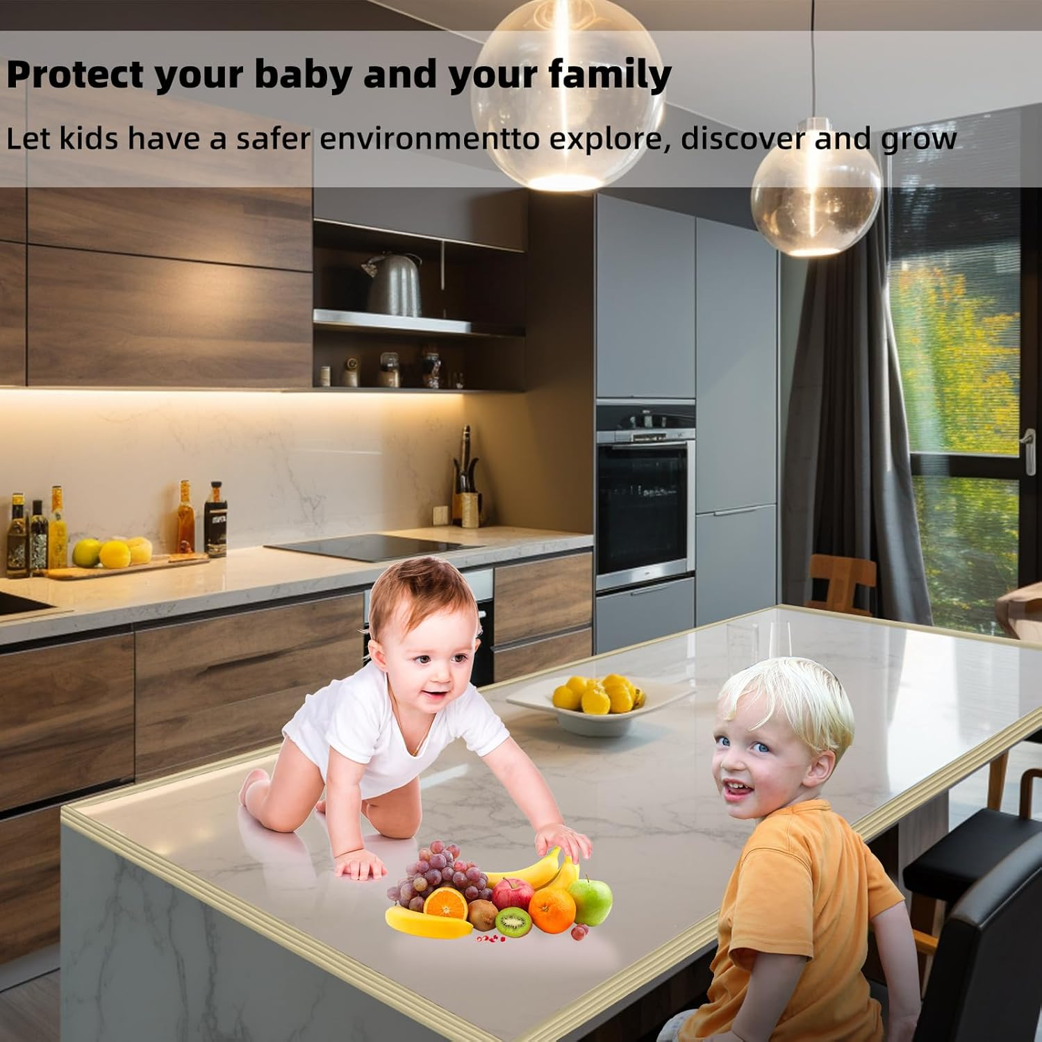 Corner Protector for Baby, Widen Edge Protector with Adhesive Backing, Baby Proofing Edge Corner Protector Self Adhesive Furniture Corner Guard Bumper for Table, Desk, Fireplace (White, 6.6Ft) image number 2