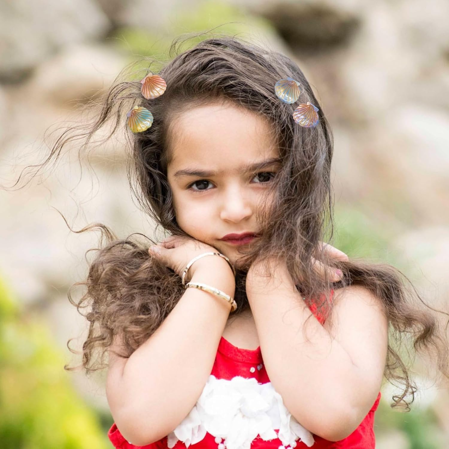 4 Pcs Non Slip Hair Claw Clips for Women & Girls, Sea Shell Hair Accessories, Strong Hold Durable Clips for Beach Vacation Party, Lightweight Mermaid Barrettes (Mixed Colors) image number 6