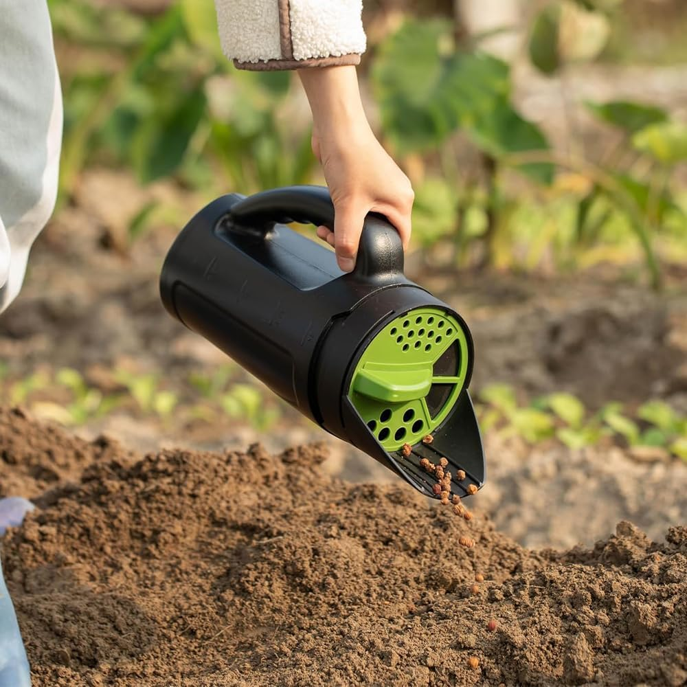 Handheld Seeding Pot & Shovel &ndash; 2.5L Lawn & Garden Dispenser with Adjustable Openings &ndash; Multi-Purpose Seed Spreader for Grass, Fertilizer, Salt, Ice Melt & Deicer image number 3