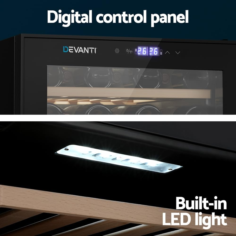 Devanti Wine Cooler Mini Fridge Organiser Compressor Fridges Tools & Gadgets Rack 80 Bottles Storage Coolers Bucket Beverage Chiller Bar Drink Dispenser Ice Chest Soda Compact Refrigerator image number 1