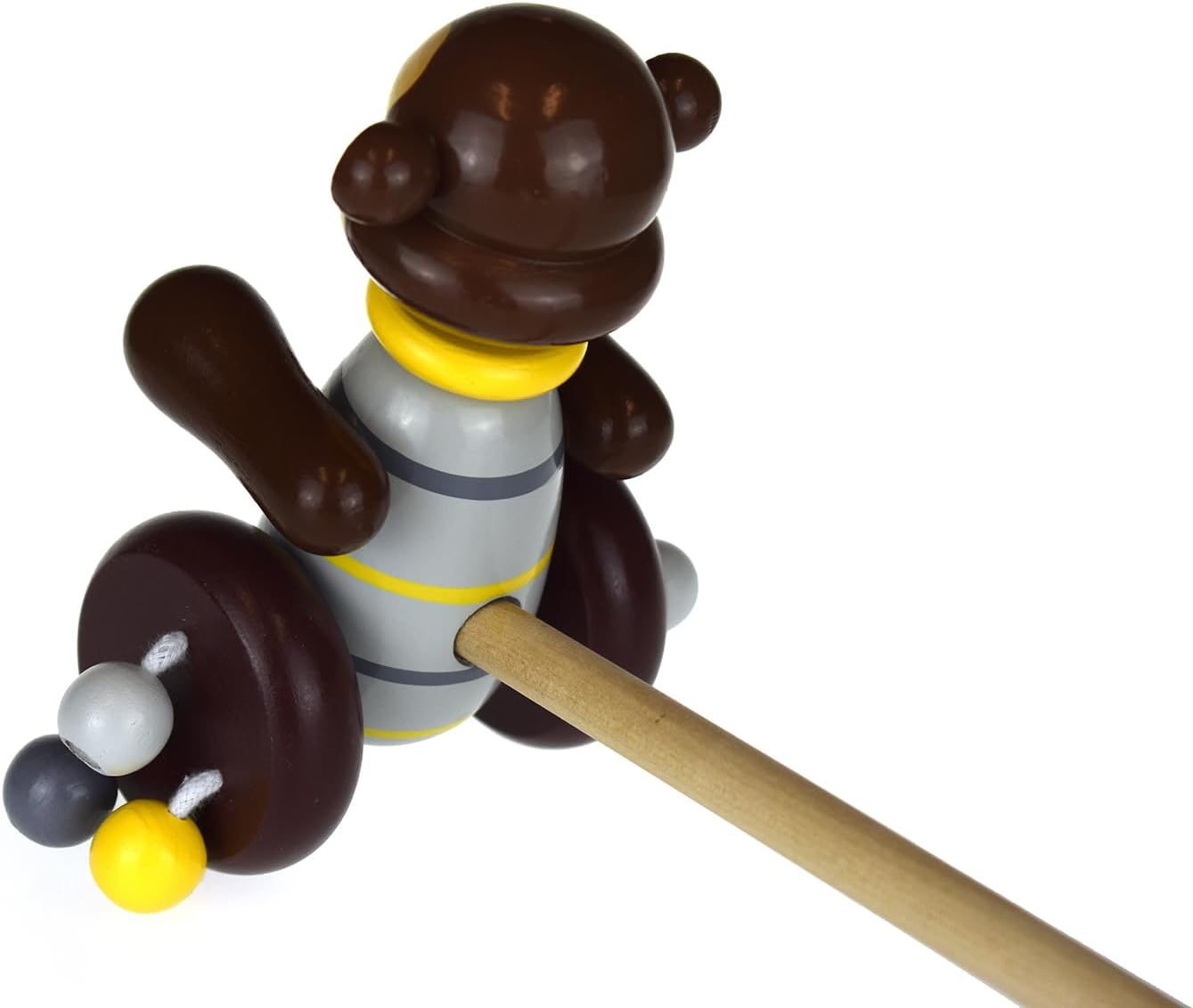 Kaper Kidz Push-A-Long Monkey - Wooden Monkey Push Toy for Kids image number 4