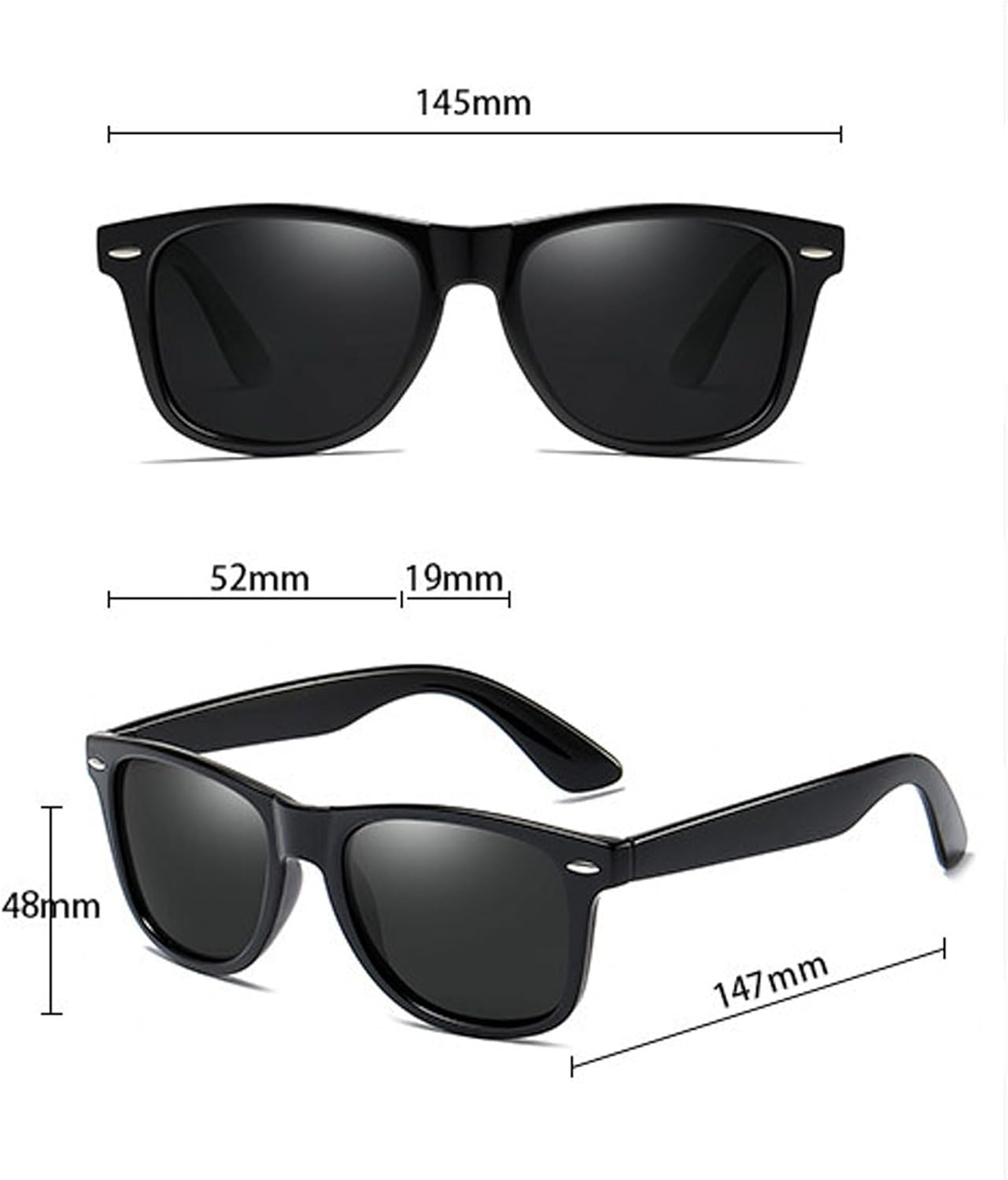 Jueshanzj Polarized Sunglasses Sunglasses Men and Women with the Same Paragraph Sunglasses - Black Frame Green image number 7