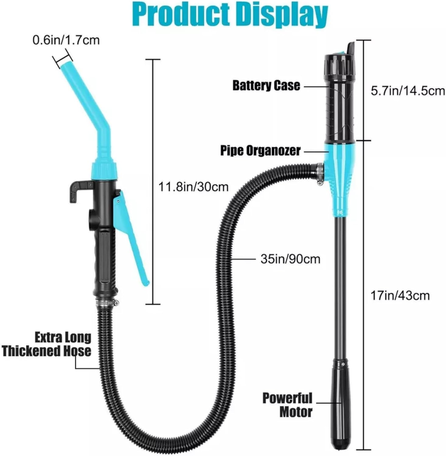 Tasmegol Portable Power Battery Operated Hand Water Fule Transfer Gas Pump Electric Siphon Pump for Gasoline （Blue） image number 1