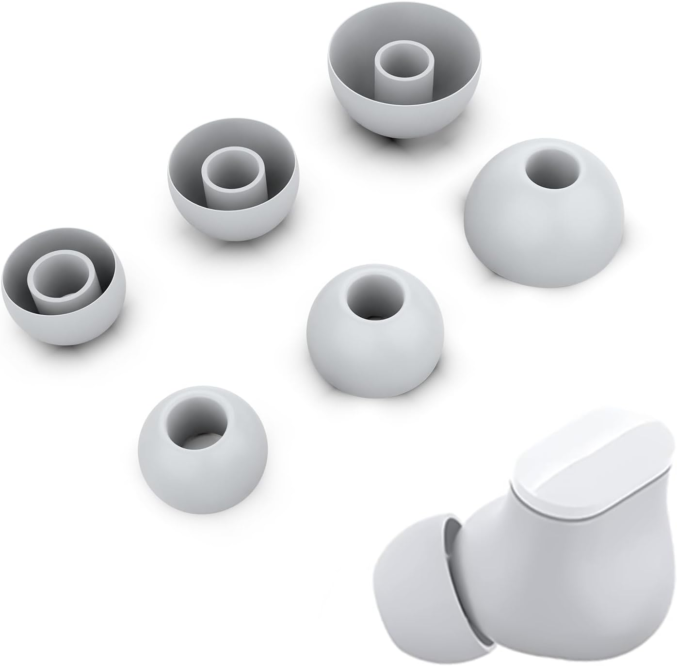 Replacement Silicone Ear Tips Compatible with Beats Fit Pro & Beats Studio Buds, Soft Eargels Earbuds Covers, 3 Pairs (S/M/L) (Black)