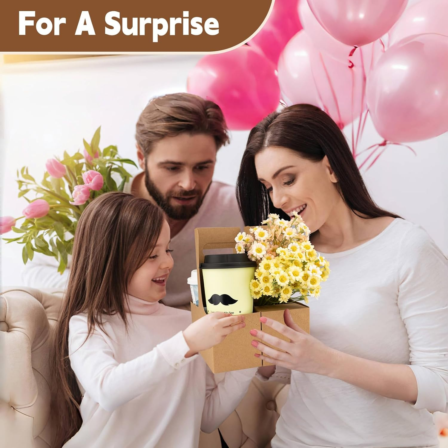 2 Cup Drink Carrier with Handle,Pack of 20 Kraft Paperboard Take Out Cup Carriers,Portable Foldable Cup Carrier for Hot or Cold Drinks,Coffee Carrier, Food Delivery (Brown) image number 3