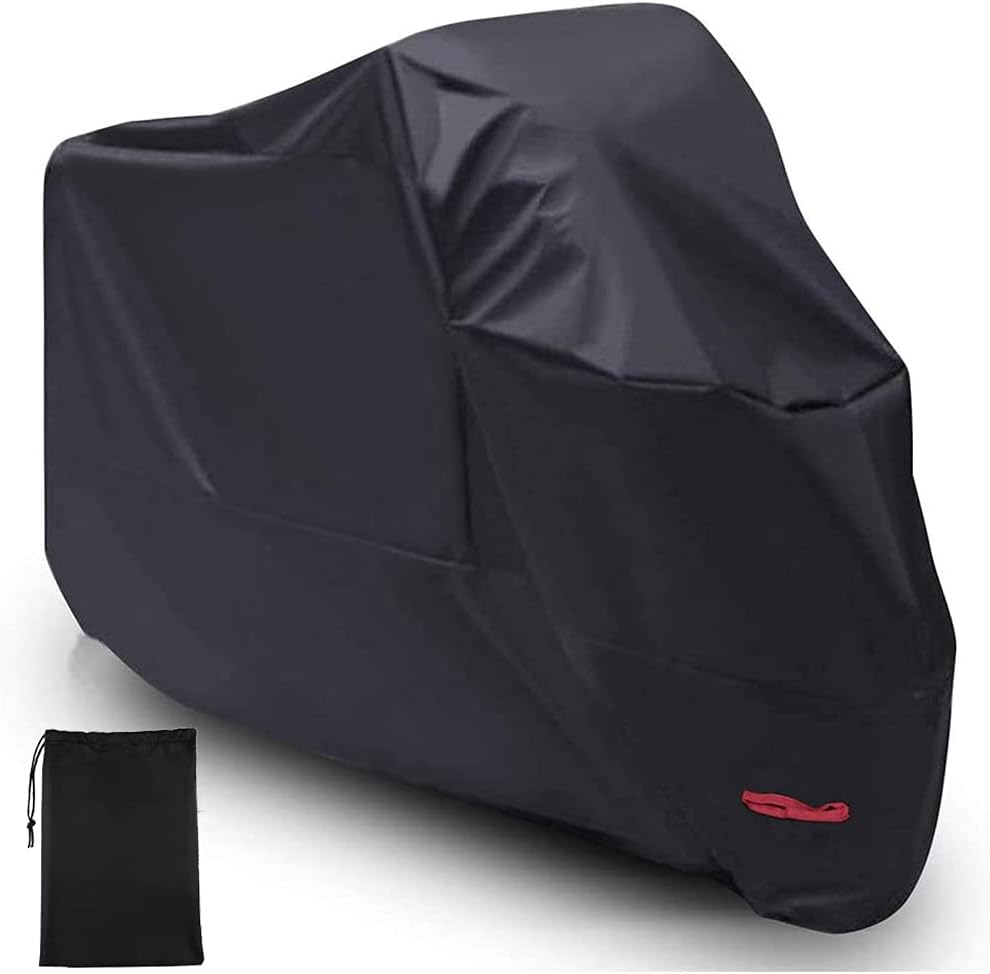 Motorcycle Cover Waterproof Outdoor MAYHOUR Motorbike Scooter Cover Water Dust UV Protective for outside Storage Indoor Scooter Covers with Lock Holes PU Coating Elastic Hems and Wind Buckle (Black, (Xl)97&times;41&times;49In/245&times;105&times;125Cm)