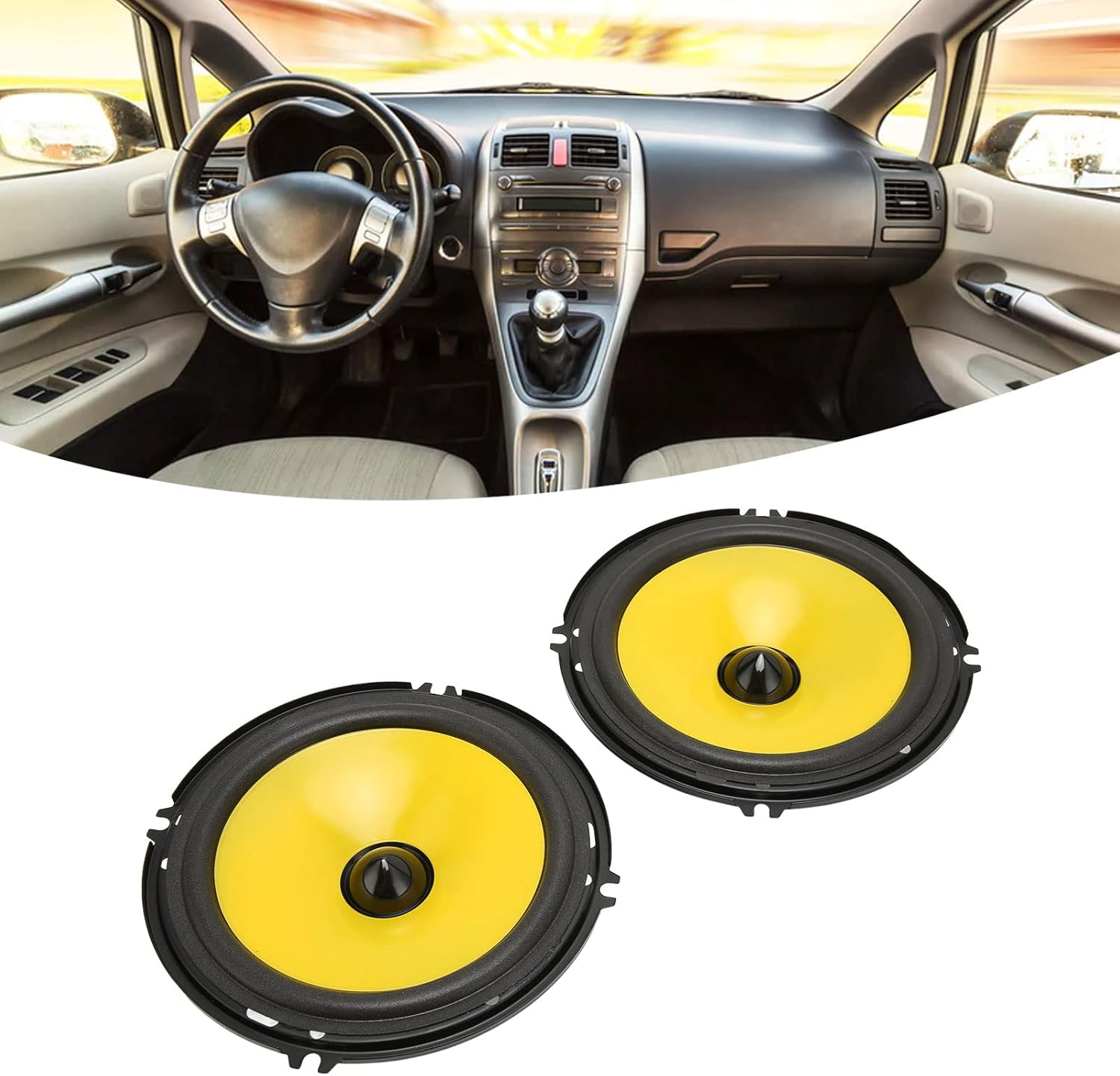 Premium Sound Quality Car Speakers, 600W High Power, Reduced Distortion 6 Inch Coaxial Stereo Speaker System with Design image number 5