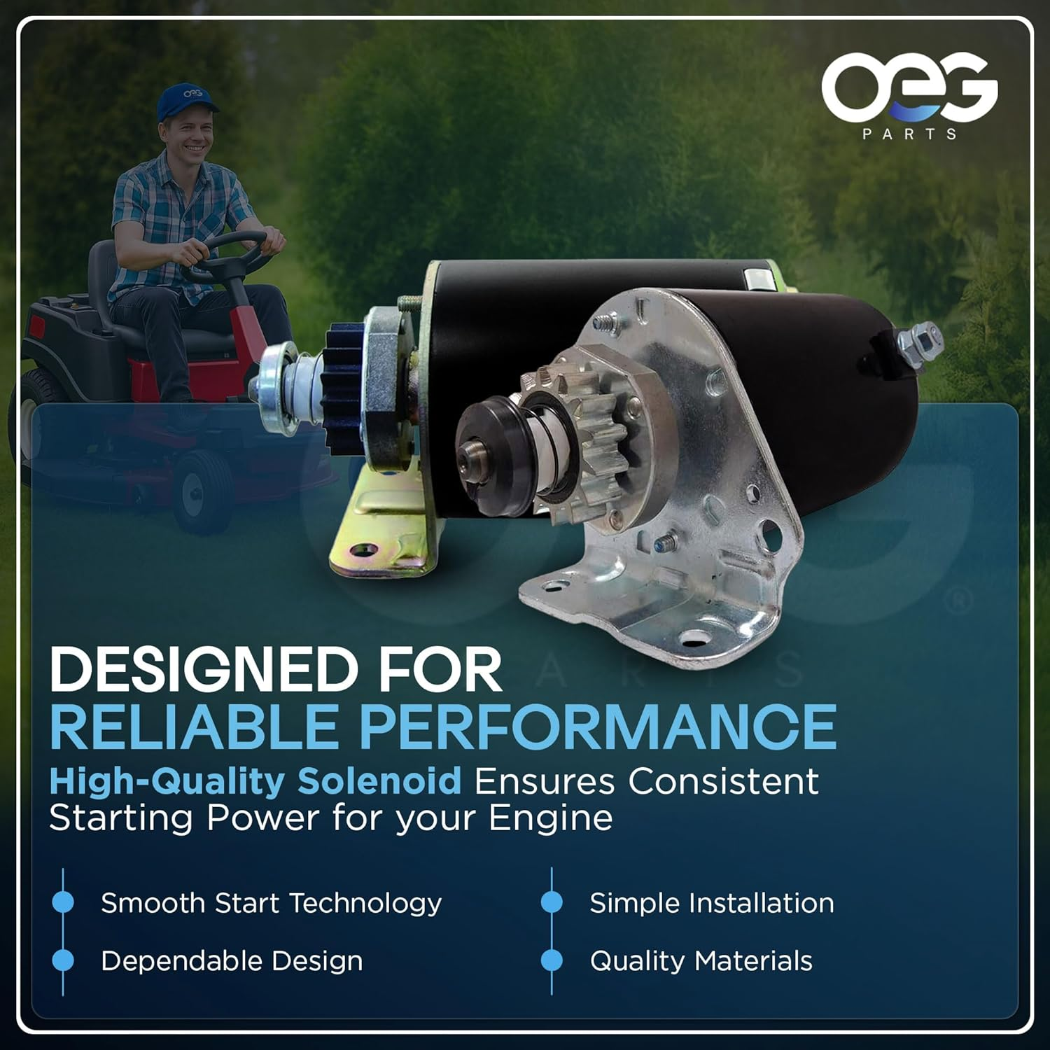 OEG Parts New Starter Motor Upgraded Heavy Duty Gear Compatible with Kohler Cub Cadet New Holland Lawn Mowers 32 098 08-S, 3209801S, 3209803S, 3209804S, 32 098 03-S, KH-32-098-01-S, KH-32-098-03-S image number 6