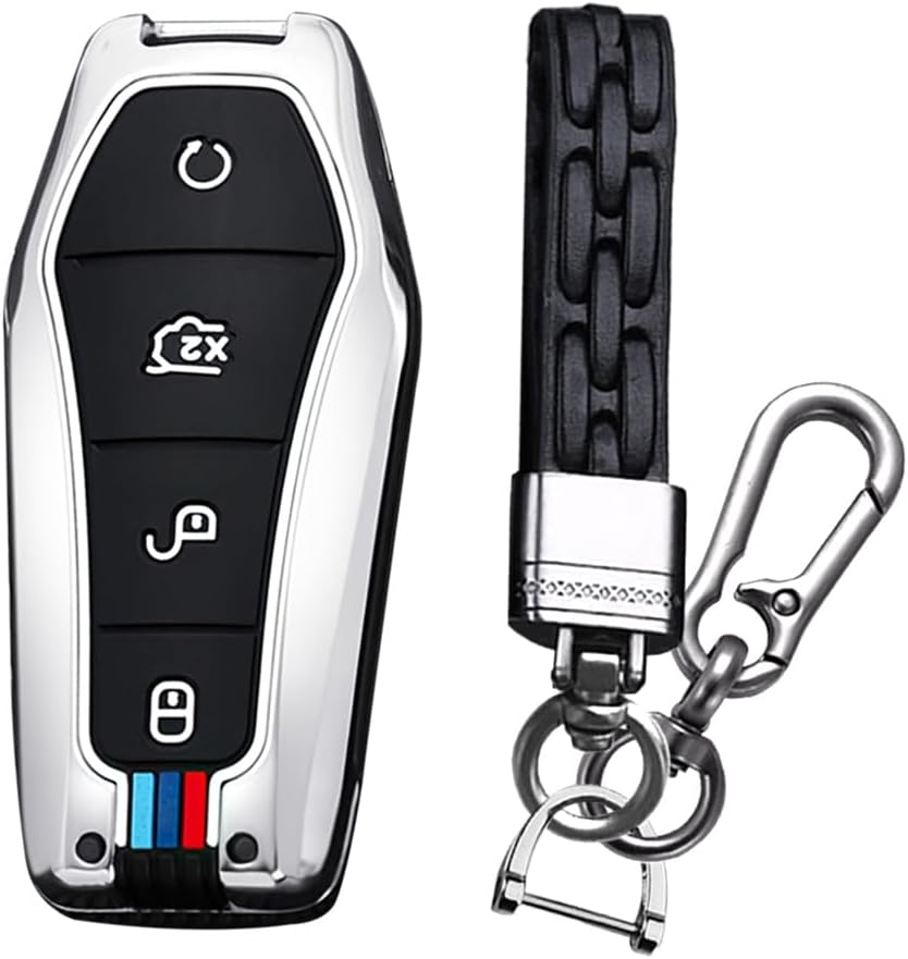 KUNIO Car Key Fob Cover Case Fit for BYD Qin Plusdmi Atto 3 Han EV Dolphin Key Protective Cover Keychain Key Holder Key Cover