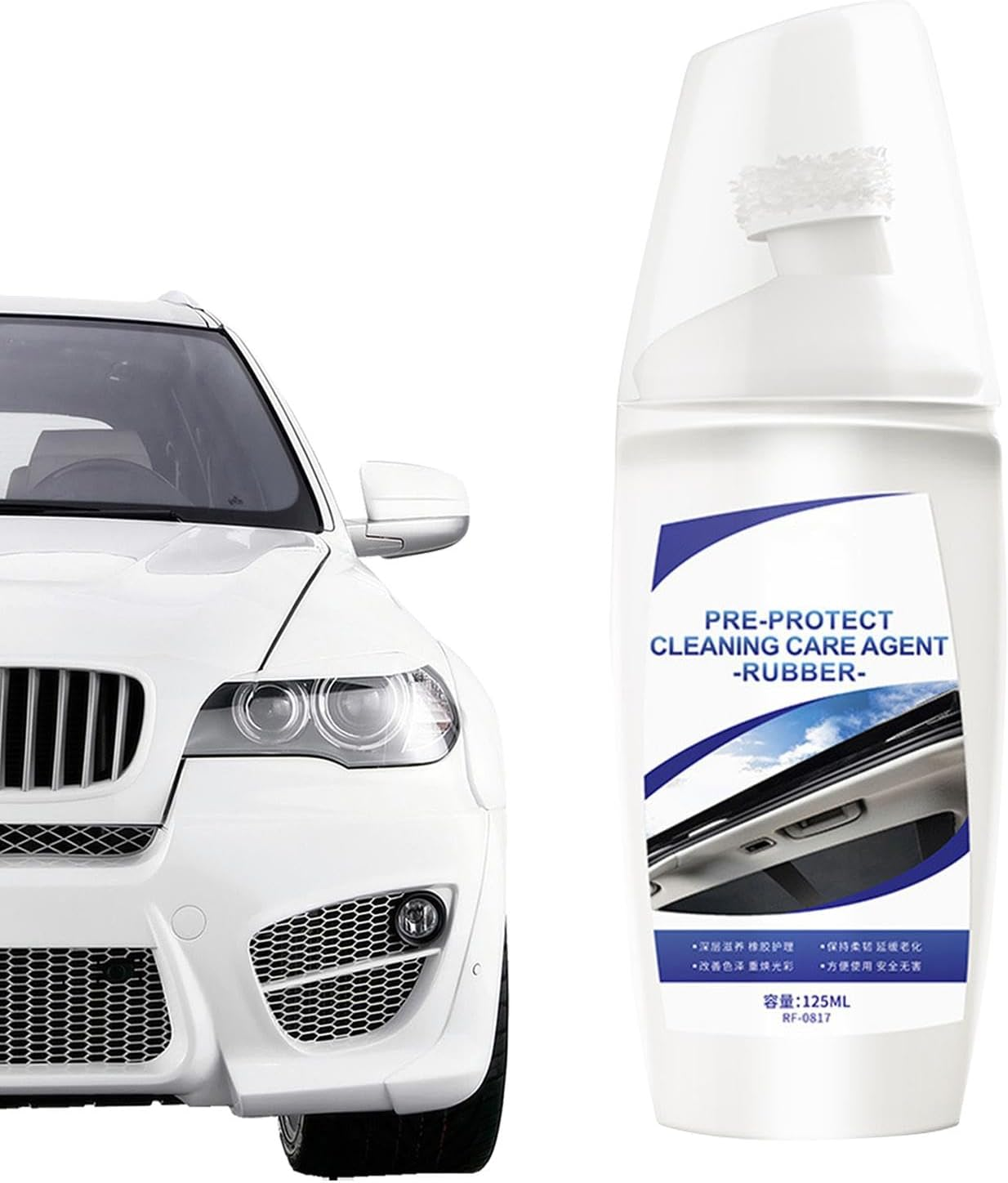 Car Rubber Seal Protectant,125Ml Weatherproofing UV Protection Car Rubber Care Conditioner - Automotive Saver Windowtrack Weatherstrip Rejuvenator for Gasket, Door, Door image number 3