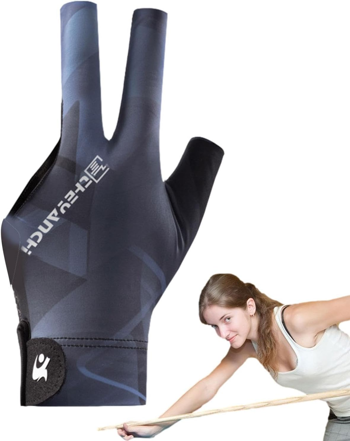 Nankoyal Three Finger Pool Gloves Billiard - Comfortable Non-Slip 3-Finger Pool Gloves for Women - Soft, Lightweight 3-Finger Pool Gloves, Training Accessories for Billiards Beginners, Women, Men