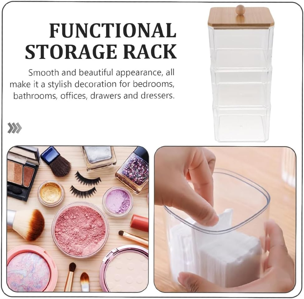 HYAVIA 4 Set Hair Accessories Organizer &ndash; Stackable Hair Tie & Scrunchie Holder, Bathroom Storage Containers for Headbands, Bows, Makeup, Cotton Swabs, 3 Layer Travel Organizer Box image number 1