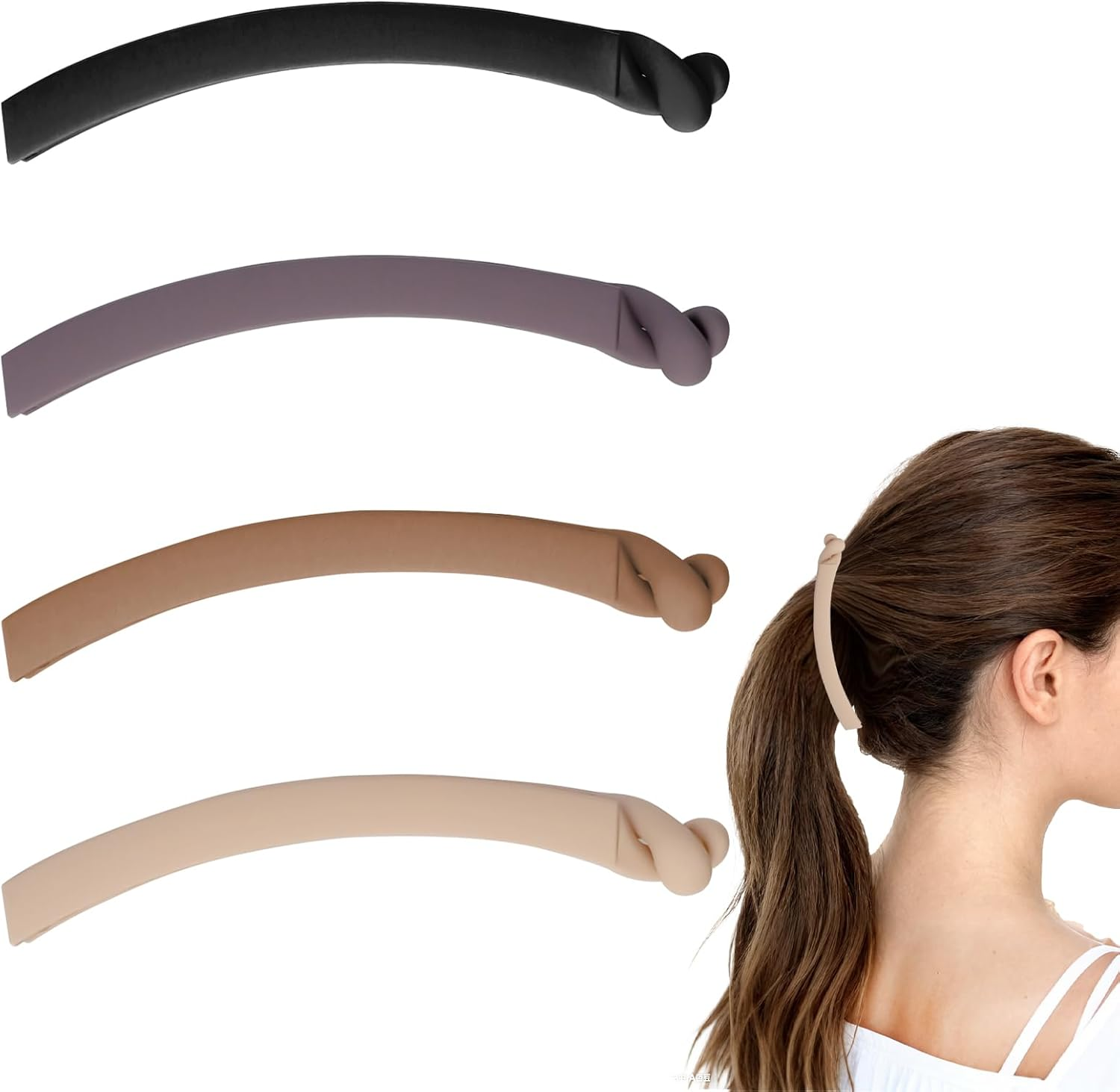 LLMSIX 4Pcs Banana Hair Clips, Non-Slip Large Banana Clips for Women, Vintage Matte Bananas Clip for Women and Girls Thick Curly Hair Accessories image number 1