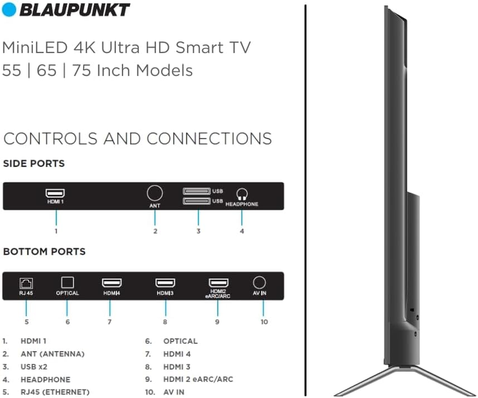 Blaupunkt 55-Inch Miniled 4K Ultra HD Smart TV image number 2
