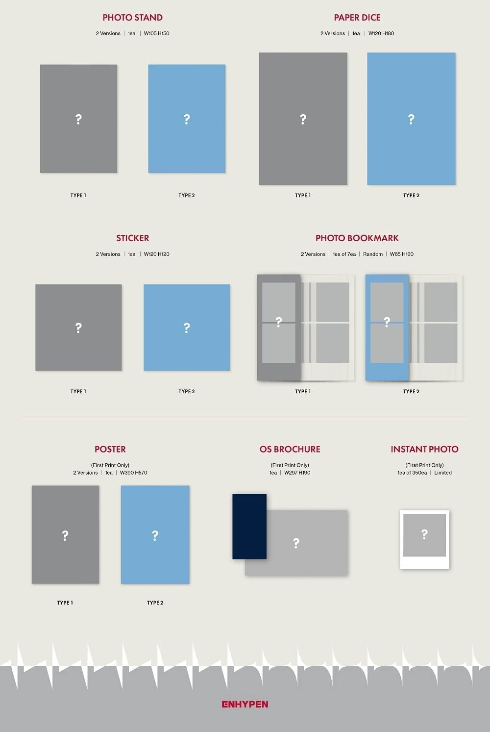 ENHYPEN DIMENSION : ANSWER 1St Album Repackage Type 2 Version Cd+Photobook&Lyric Book+Phootcard+Photostand+Paper Dice+Sticker+Photo Bookmark+Tracking Kpop Sealed image number 5