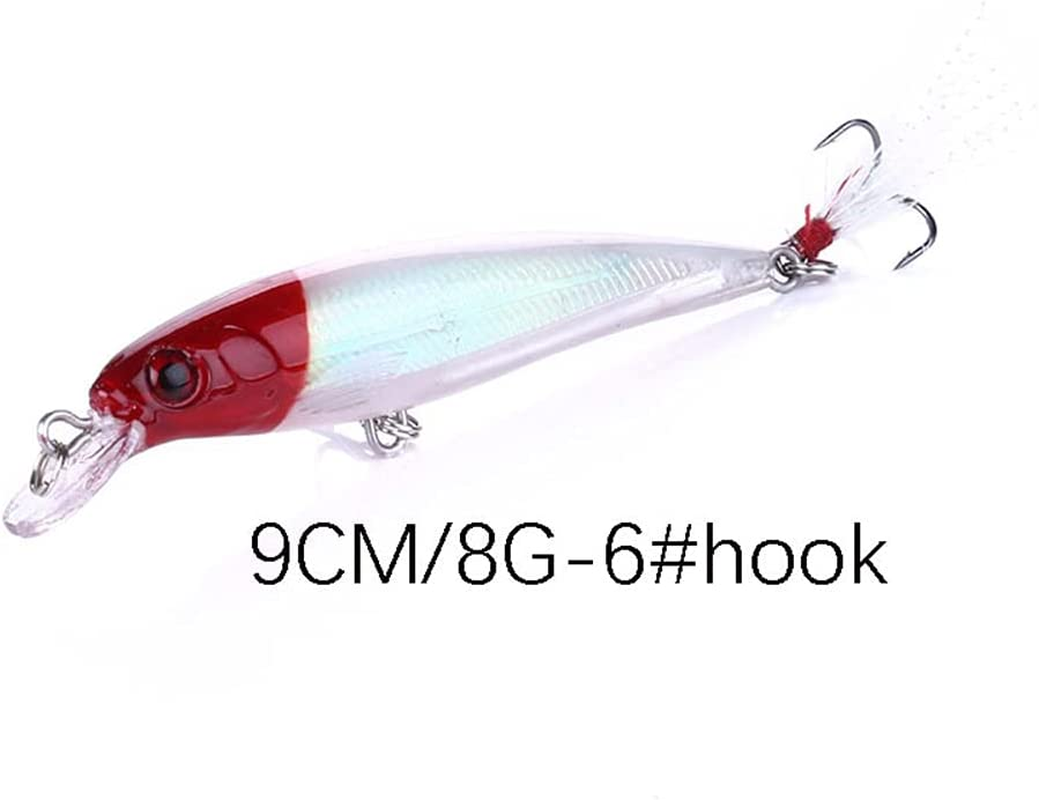 Origlam 【Best Deals】 10Pcs 3D Artificial Minnow Fishing Lures Baits Plastic Fishing Tackle Crankbait Bass Hard Bait Life-Like Swimbait Fishing Lure Bait
