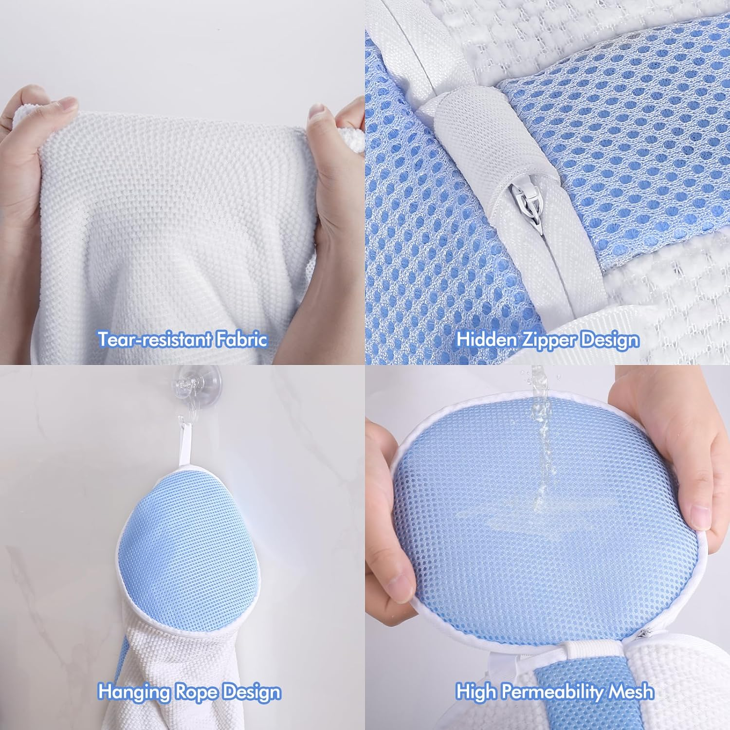 2 Pack White Shoe Wash Bags Keep Shoes Clean, Durable and Reusable Shoe Laundry Bag Family-Sized 7&times;12.6 Inch, High-Density Fiber Inside, Mesh Shoe Cleaning Bag for Sneaker Gym Tennis Shoes image number 1