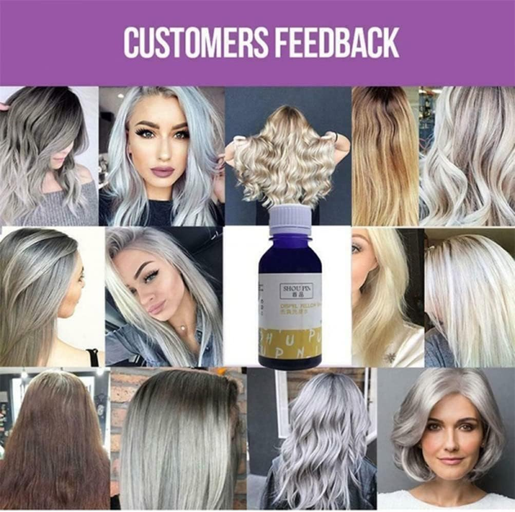 Purple Toning Hair Shampoo Remove Yellow Purple Toner to Silver Ash Blonde Bleached Gray Hair Dye Remove Yellow Treatment 3PCS image number 6