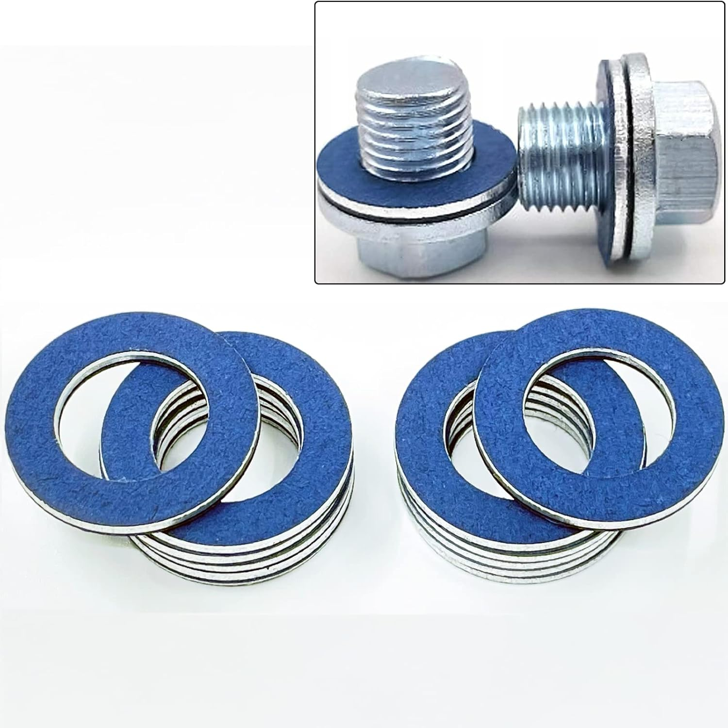 12 Packs 90430-12031 Tacoma Oil Drain Plug Gaskets Compatible with Toyota Tacoma Tundra Camry Corolla 4Runner Scion Avalon Lexus Oil Plug Gasket image number 6