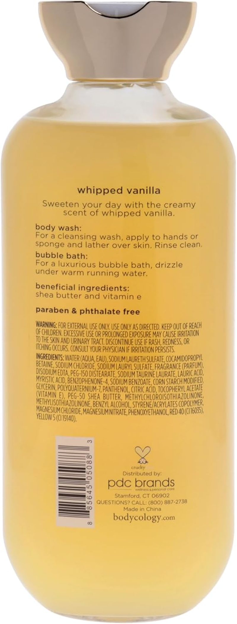 2 in 1 Body Wash and Bubble Bath - Whipped Vanilla by Bodycology for Women - 16 Oz Body Wash