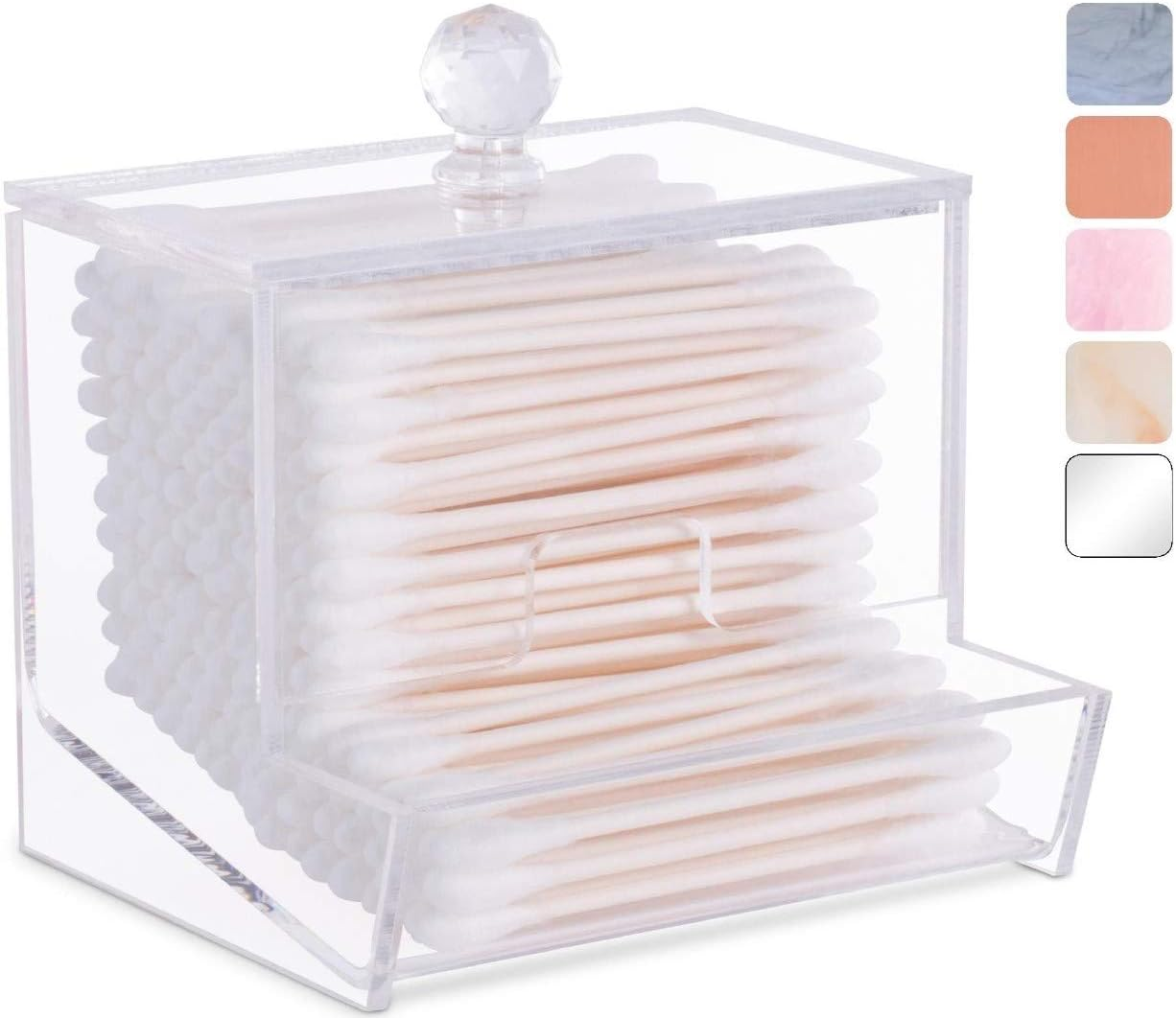 Acrylic Qtip Holder for Qtip Brand Cotton Swabs, Qtip Dispenser, Modern Bathroom Decor, Cotton Swab Holder, Cotton Swab Dispenser, Bathroom Organizer Countertop Bathroom Storage Vanity Organizer Set