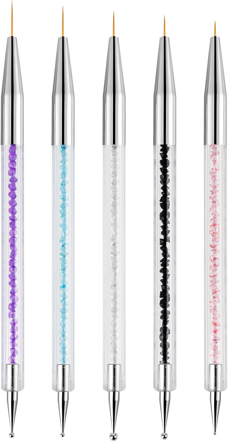 Nail Art Brushes 3PCS Nail Brush Set with Gel Polish Pens and Liner Brush for Home and Professional Salon Use