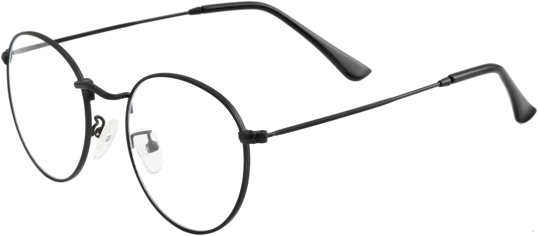 Kursan Classic round Clear Lens Glasses for Women Men Circle Metal Frame Non- Eyeglasses