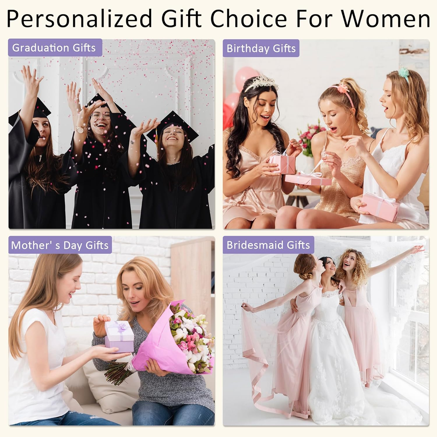 CLOUDWINGS Initial Makeup Bag Vegan Leather Cosmetic Bag, Beige